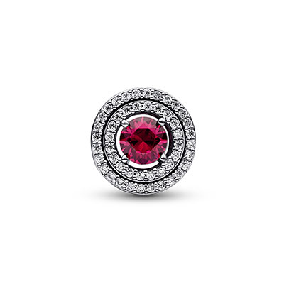 Red Sparkling Levelled Round Charm