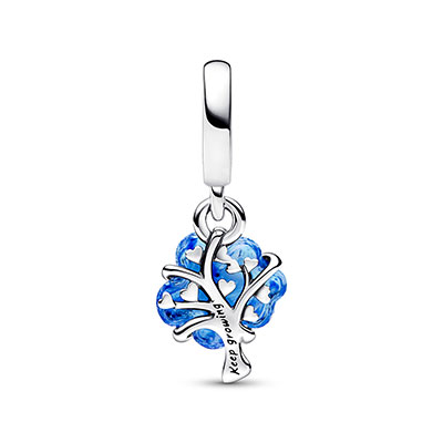 Blue Murano Glass Family Tree Dangle Charm