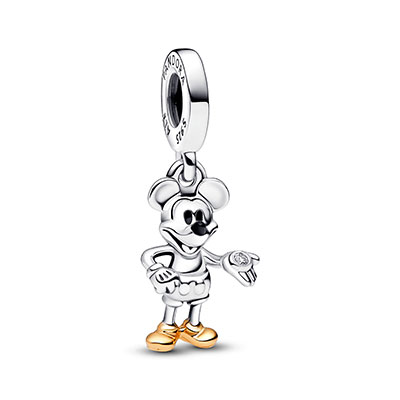 Disney 100th Anniversary Mickey Mouse Lab-created Diamond Dangle Charm