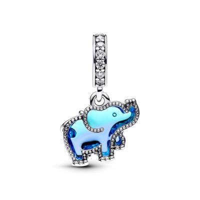 Blue Murano Glass Elephant ZC03 Charm