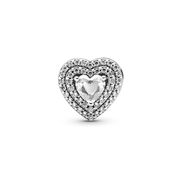 Sparkling Levelled Hearts, Clear CZ