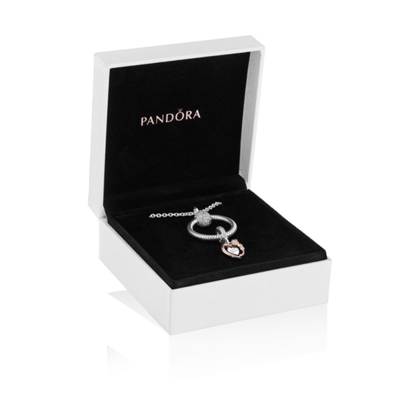 Heart & Rose Flower Pandora O Pendant Gift Set