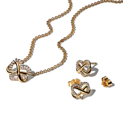 Sparkling Infinity Heart Jewellery Gift Set