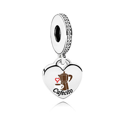 Engraved Heart Coffee Charm