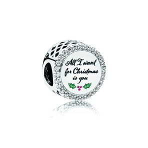 All I Want for Christmas Charm, Clear CZ