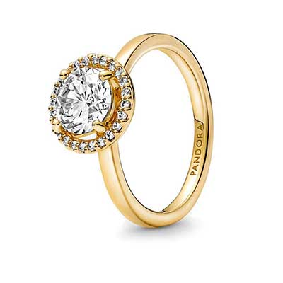 Halo of Gold Sparkling Wishbone Ring Set