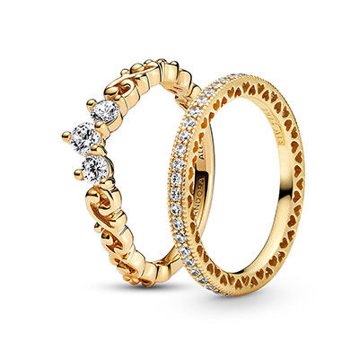 Regal Golden Tiara Ring Set