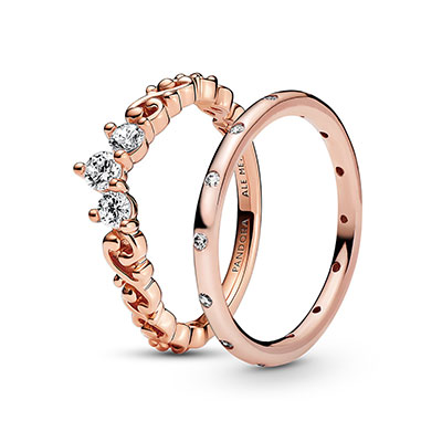 Rose Regal Swirl Tiara Ring Set