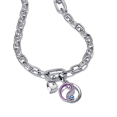 Pandora ME Faceted Heart Yin & Yang Necklace Set