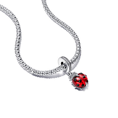 Red Ladybird Studded Necklace Set
