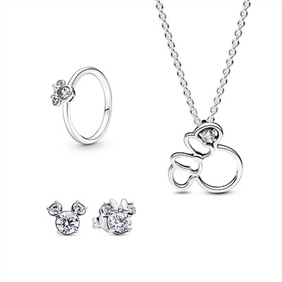 Disney Mickey Mouse and Minnie Mouse Sparkling Jewelry Set
