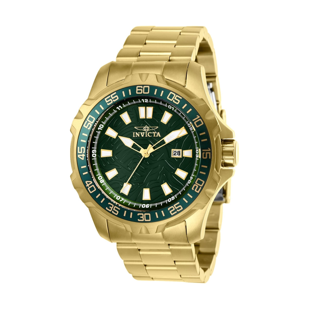Invicta Men's 25785 Pro Diver Quartz 3 Hand Green Dial Watch