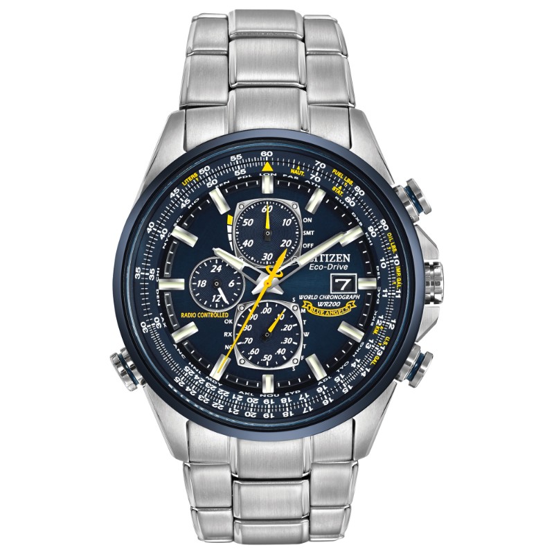 Citizen Men's Eco-Drive Blue Angels World Chrono A-T Stainless Steel
